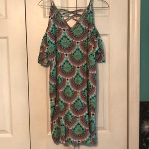 Summer shoulderless print dress